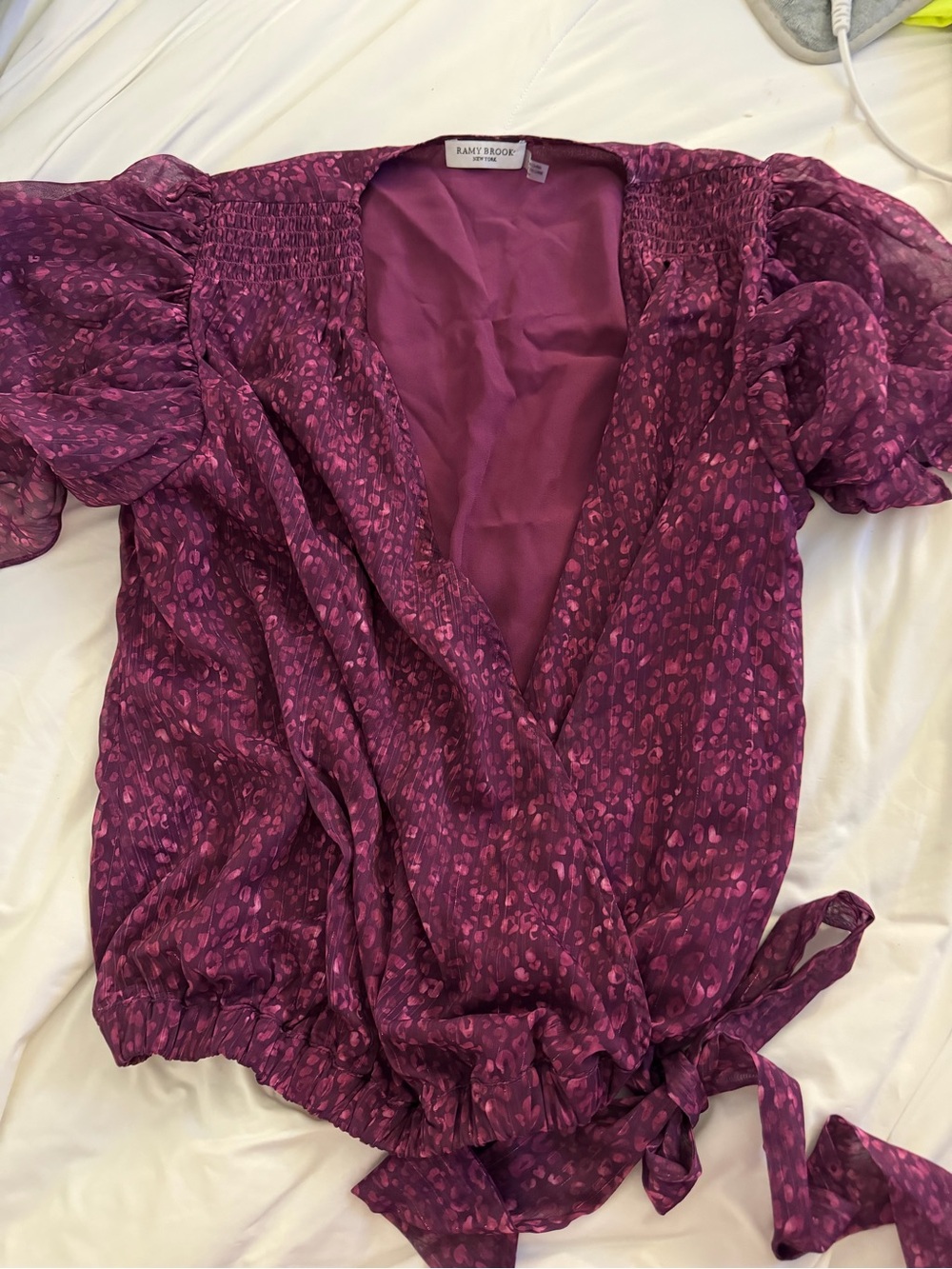 Ramy Brook Kitty Blouse | Raspberry | Medium - Picture 4 of 4